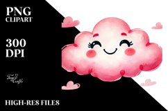 Pinkish Smiling Cloud PNG Product Image 2