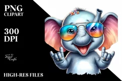 Funny Elephant Smiling Rocker Sign | Clipart Product Image 3