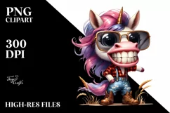 A Baby Unicorn with Sunglasses Clipart Product Image 3