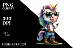 Humorous Unicorn with Sunglasses and Farm Jeans | Product Image 3