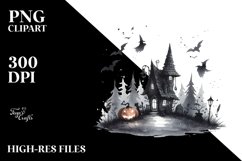 Simple Halloween Witch&#039;s Lair Watercolor Product Image 1