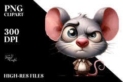 Exaggerated Cartoon Mouse with Sparkling Eyes PNG Product Image 2