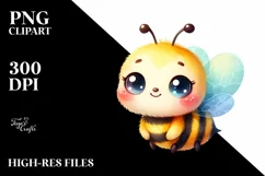 Cute Baby Bee | Watercolor Clipart Product Image 1