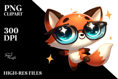 Cute Cartoon Fox with Oversized Sunglasses PNG Product Image 2