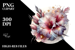 Abstract Gladiolus Round Wood Splash PNG Product Image 2