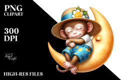 Monkey Baby Moon Clipart Product Image 2