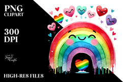 Colorful Baby Rainbow with Hearts PNG Product Image 2