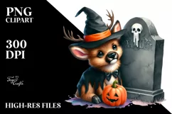 cute Baby Elk Halloween Grave | Sublimation | Clipart Product Image 3