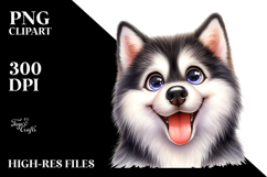 Happy Cute Husky with Big Eyes PNG Product Image 2