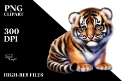 Digital Baby Tiger PNG Product Image 2