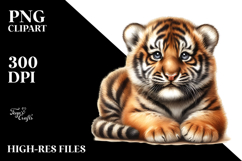 Digital Baby Tiger PNG Product Image 2