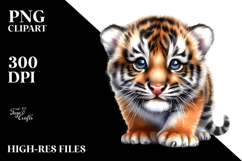 Digital Baby Tiger PNG Product Image 2