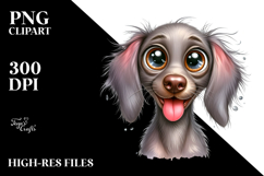 Happy Crazy Fur Baby Cartoon Weimaraner PNG Product Image 2