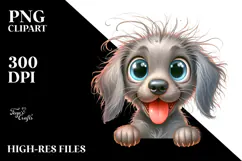 Charming Weimaraner Cartoon, Transparent PNG Product Image 2