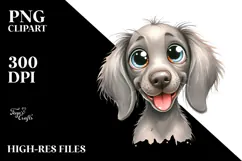 Playful Weimaraner Cartoon, High-Res PNG Product Image 2
