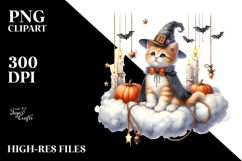 Halloween Kitten on Cloud, High-Res PNG Product Image 2