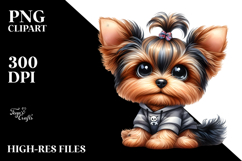 Watercolor Yorkshire Terrier Sitting Funny Haircut Clipart Product Image 2