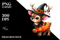 cute Baby Elk Halloween Pumpkin | Sublimation | Clipart Product Image 3