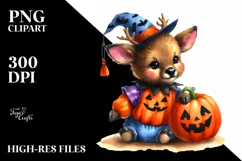 cute Baby Elk Halloween Pumpkin | Sublimation | Clipart Product Image 3