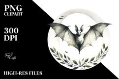 Simple Bat Watercolor PNG Product Image 2