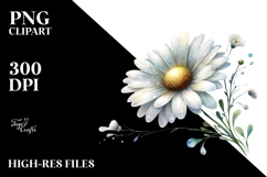 Shimmering Daisy, Watercolor PNG Product Image 2