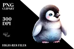Baby Penguin with Big Eyes PNG Product Image 2