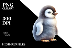Baby Penguin with Big Eyes PNG Product Image 2