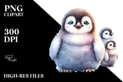 Baby Penguin with Big Eyes PNG Product Image 2