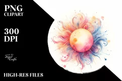 Colorful Abstract Pastel Sun | Sublimation | Clipart Product Image 1