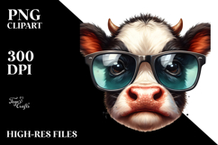 Funny Baby Cow with Sunglasses, High-Res PNG Product Image 2