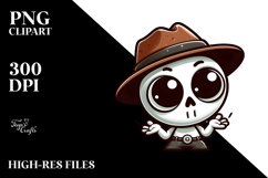 Cute Cartoon Skull with Sass, Vector Art PNG Product Image 2
