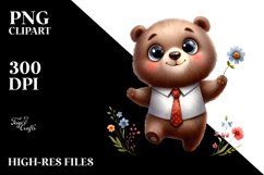 Funny Standing Bear with Tie | Sublimation | Clipart Product Image 3