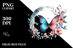 Modern Butterfly Flowers PNG Product Image 2