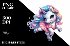 colorful Unicorn with Dance Floor PNG Product Image 3