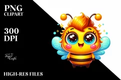 Cute Cartoon Bee Smiling | Sublimation | Clipart Product Image 1