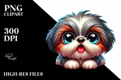 Colorful Cartoon Shih Tzu Clipart Product Image 1