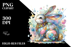 Colorful Pastel Bunny Made of with Golden Insertions on Product Image 2