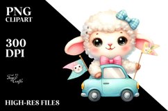 Colorful Baby Lamb with Tiny Bowtie PNG Product Image 2