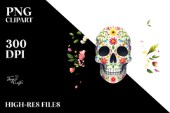 Colorful Spring Skull Painting, Transparent PNG Product Image 2