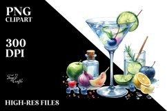 Watercolor Martini | Sublimation | Clipart Product Image 3