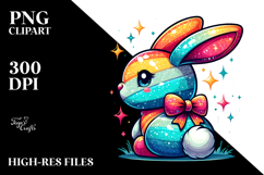 Stilysed Bunny Back View PNG Product Image 2