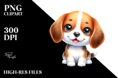 Watercolor Cute Beagle PNG Product Image 2