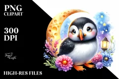 Colorful Baby Puffin PNG Product Image 1