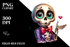 Funny Skeleton Blowing Kiss PNG Product Image 2