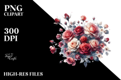 Colorful ROSES Glossy Petals | Clipart Product Image 2