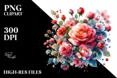 Colorful ROSES Glossy Petals | Clipart Product Image 1