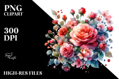 Colorful ROSES Glossy Petals | Clipart Product Image 2