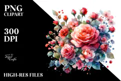 Colorful ROSES Glossy Petals | Clipart Product Image 2