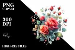 Colorful ROSES Glossy Petals | Clipart Product Image 1