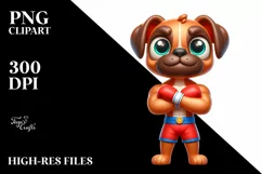 Enthusiastic Boxer Clipart, Transparent PNG Product Image 1